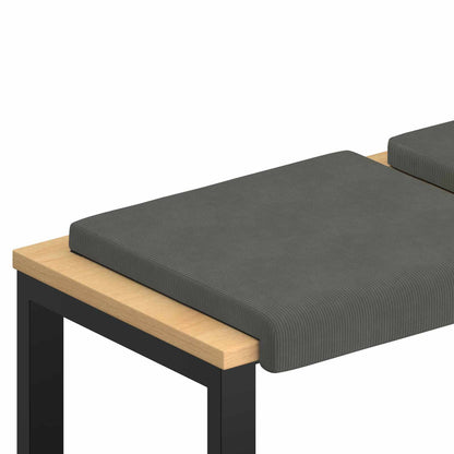 Bench Cushion 2 pcs Corduroy Dark Grey Depth 35 cm