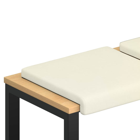 Bench Cushion 2 pcs Corduroy Cream Depth 35 cm
