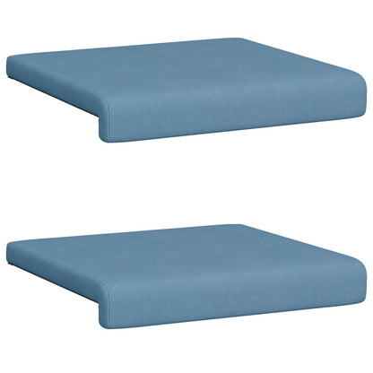 Bench Cushion 2 pcs Corduroy Blue Depth 35 cm