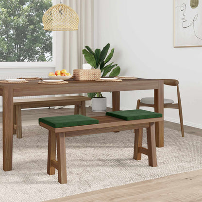 Bench Cushion 2 pcs Corduroy Dark Green Depth 35 cm