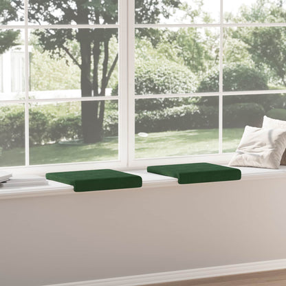 Bench Cushion 2 pcs Corduroy Dark Green Depth 35 cm