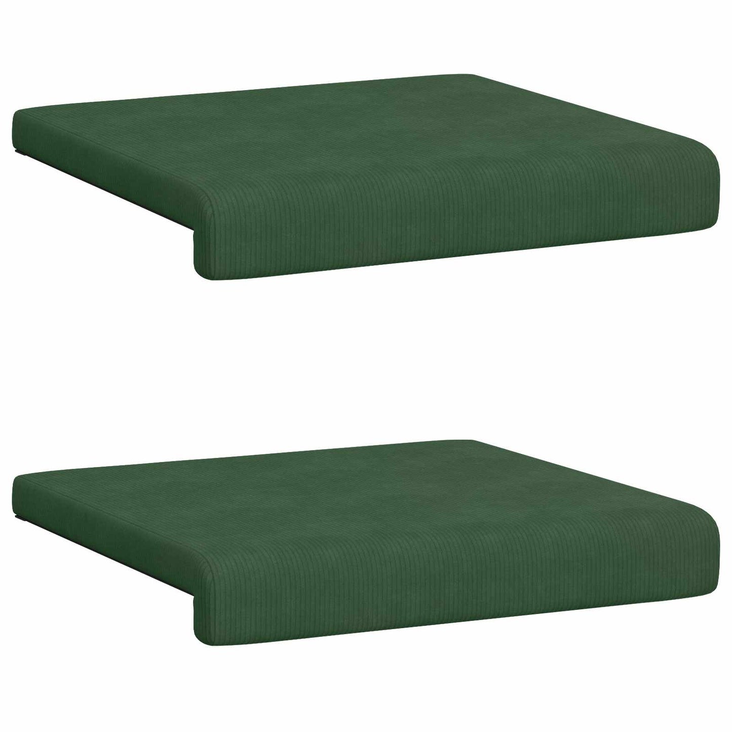 Bench Cushion 2 pcs Corduroy Dark Green Depth 35 cm