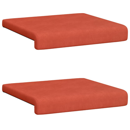Bench Cushion 2 pcs Corduroy Red Orange Depth 35 cm