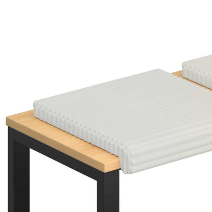 Bench Cushion 2 pcs Plush Corduroy Cream Depth 35 cm