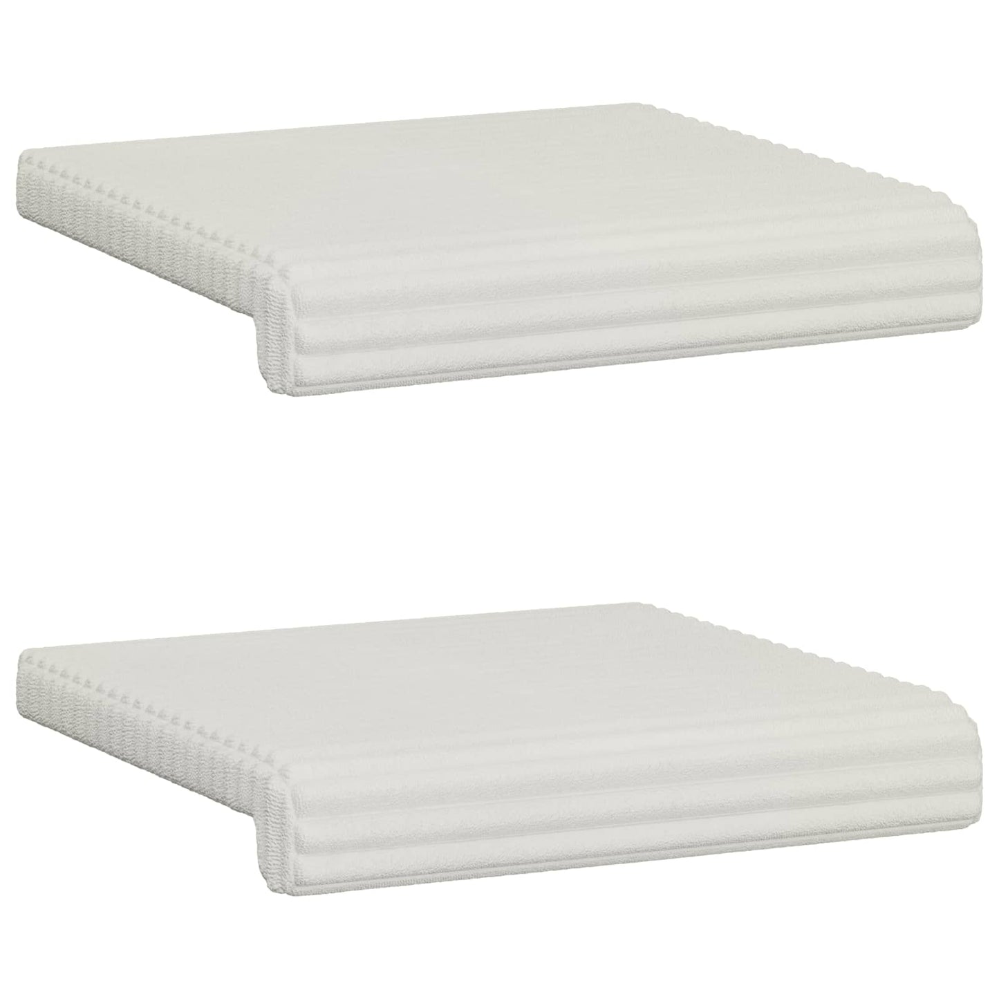 Bench Cushion 2 pcs Plush Corduroy Cream Depth 35 cm