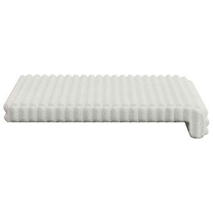 Bench Cushion 2 pcs Plush Corduroy Cream Depth 35 cm