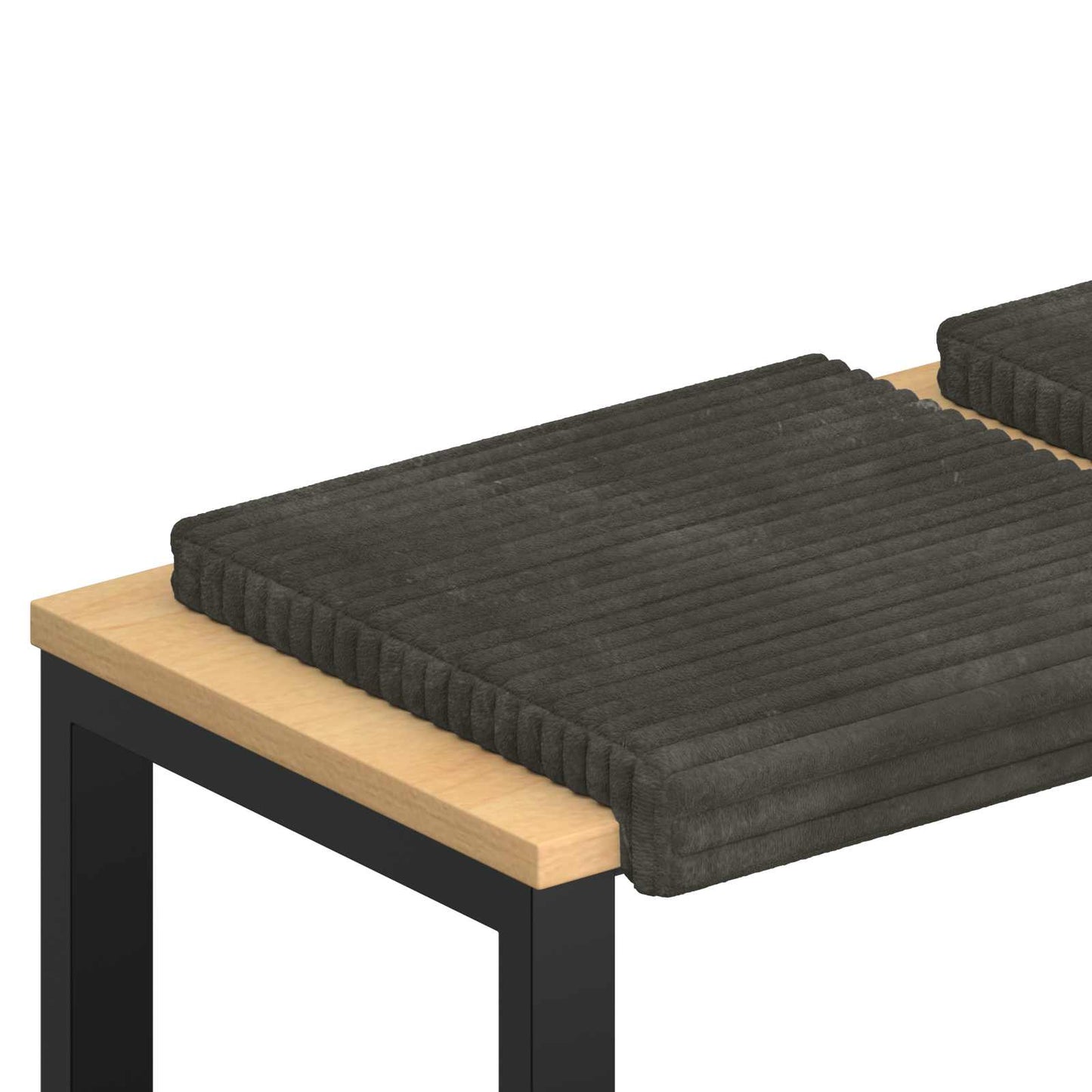 Bench Cushion 2 pcs Plush Corduroy Anthracite Depth 35 cm