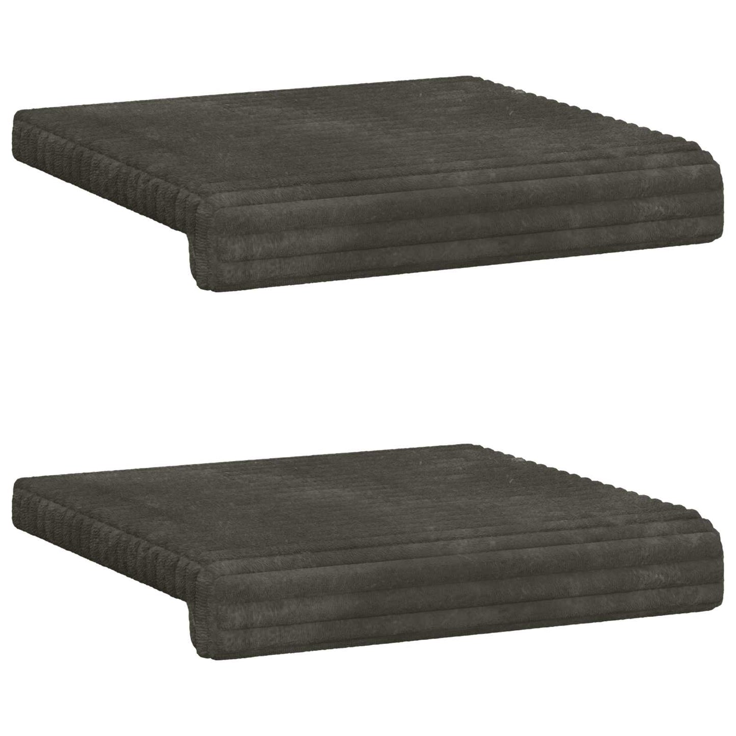 Bench Cushion 2 pcs Plush Corduroy Anthracite Depth 35 cm