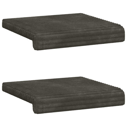 Bench Cushion 2 pcs Plush Corduroy Anthracite Depth 35 cm