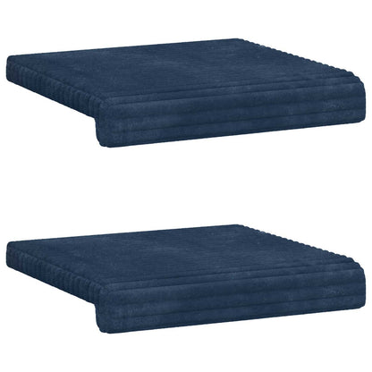 Bench Cushion 2 pcs Plush Corduroy Navy Blue Depth 35 cm