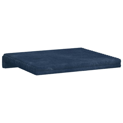 Bench Cushion 2 pcs Plush Corduroy Navy Blue Depth 35 cm