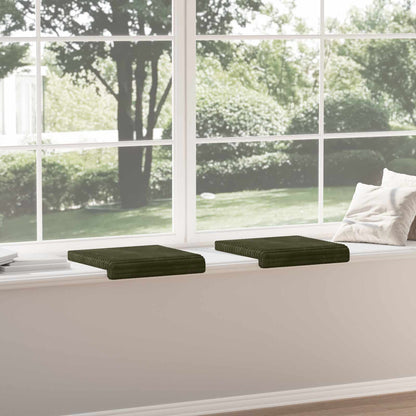 Bench Cushion 2 pcs Plush Corduroy Green Depth 35 cm
