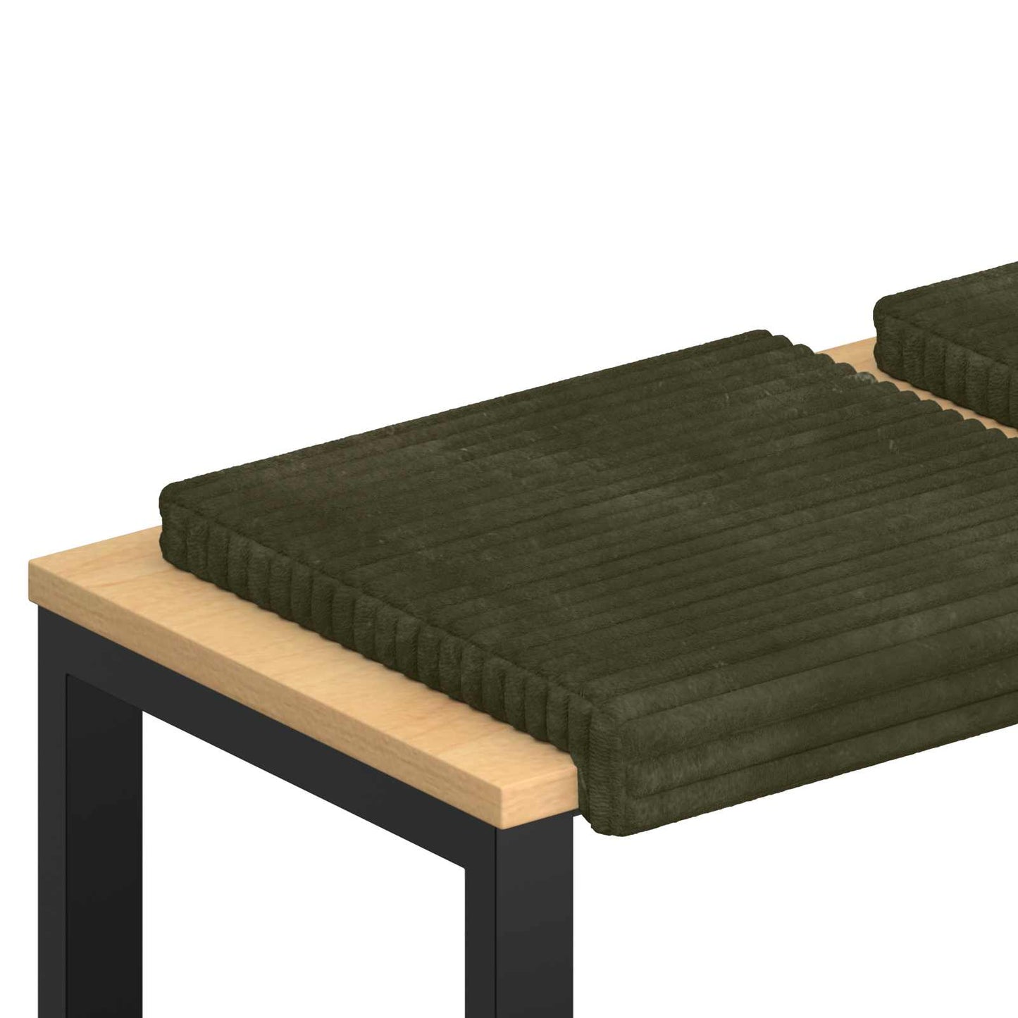 Bench Cushion 2 pcs Plush Corduroy Green Depth 35 cm