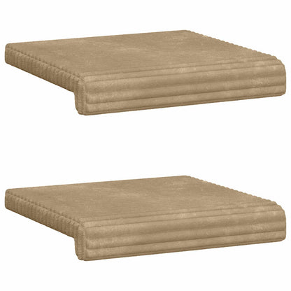 Bench Cushion 2 pcs Plush Corduroy Taupe Depth 35 cm