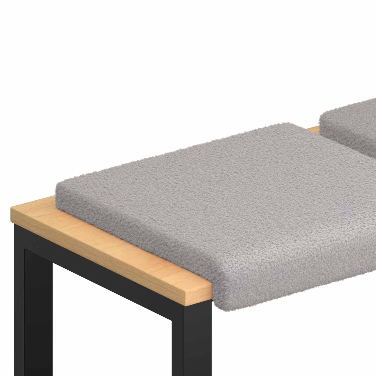 Bench Cushion 2 pcs Sherpa Fabric Light Grey Depth 35 cm