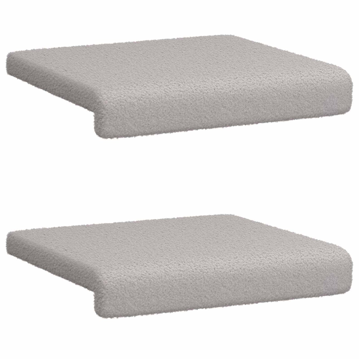 Bench Cushion 2 pcs Sherpa Fabric Light Grey Depth 35 cm