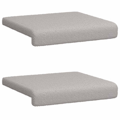 Bench Cushion 2 pcs Sherpa Fabric Light Grey Depth 35 cm