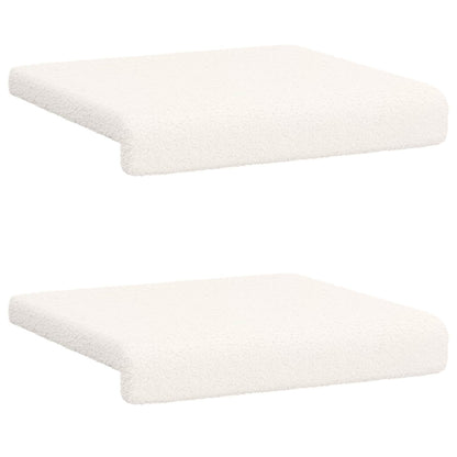 Bench Cushion 2 pcs Sherpa Fabric Cream Depth 35 cm