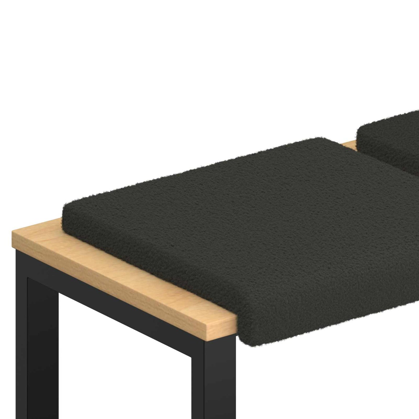 Bench Cushion 2 pcs Sherpa Fabric Dark Grey Depth 35 cm