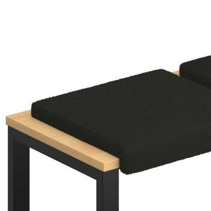 Bench Cushion 2 pcs Sherpa Fabric Black Depth 35 cm
