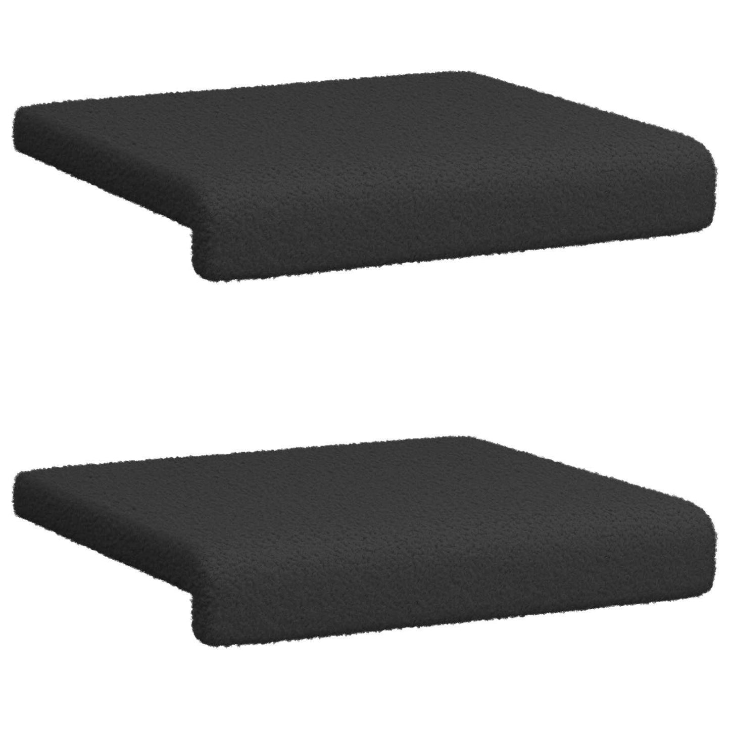 Bench Cushion 2 pcs Sherpa Fabric Black Depth 35 cm