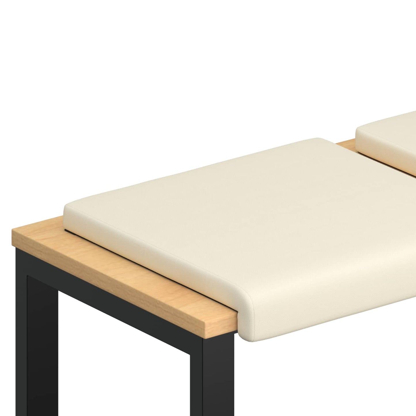 Bench Cushion 2 pcs Textured Velvet Cream Depth 35 cm
