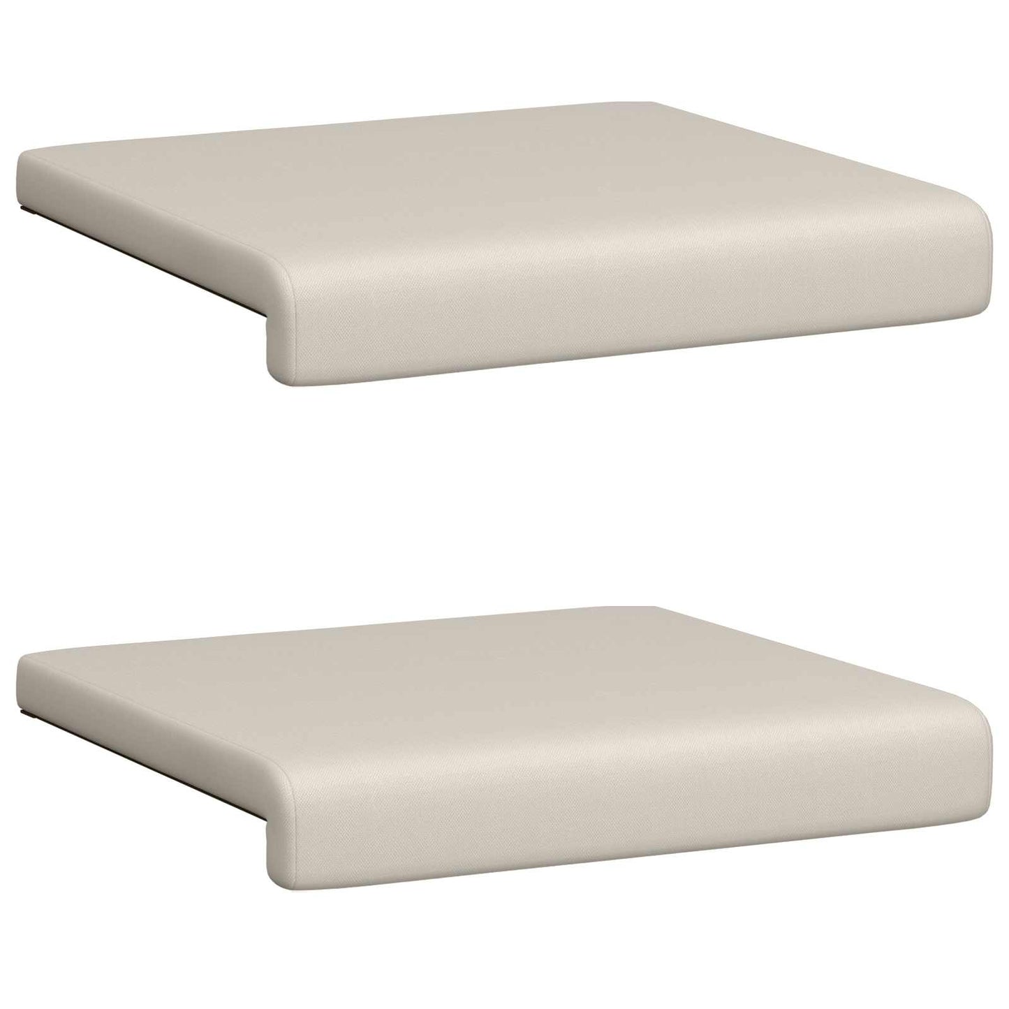 Bench Cushion 2 pcs Textured Velvet Oatmeal Depth 35 cm