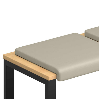 Bench Cushion 2 pcs Textured Velvet Sand Depth 35 cm