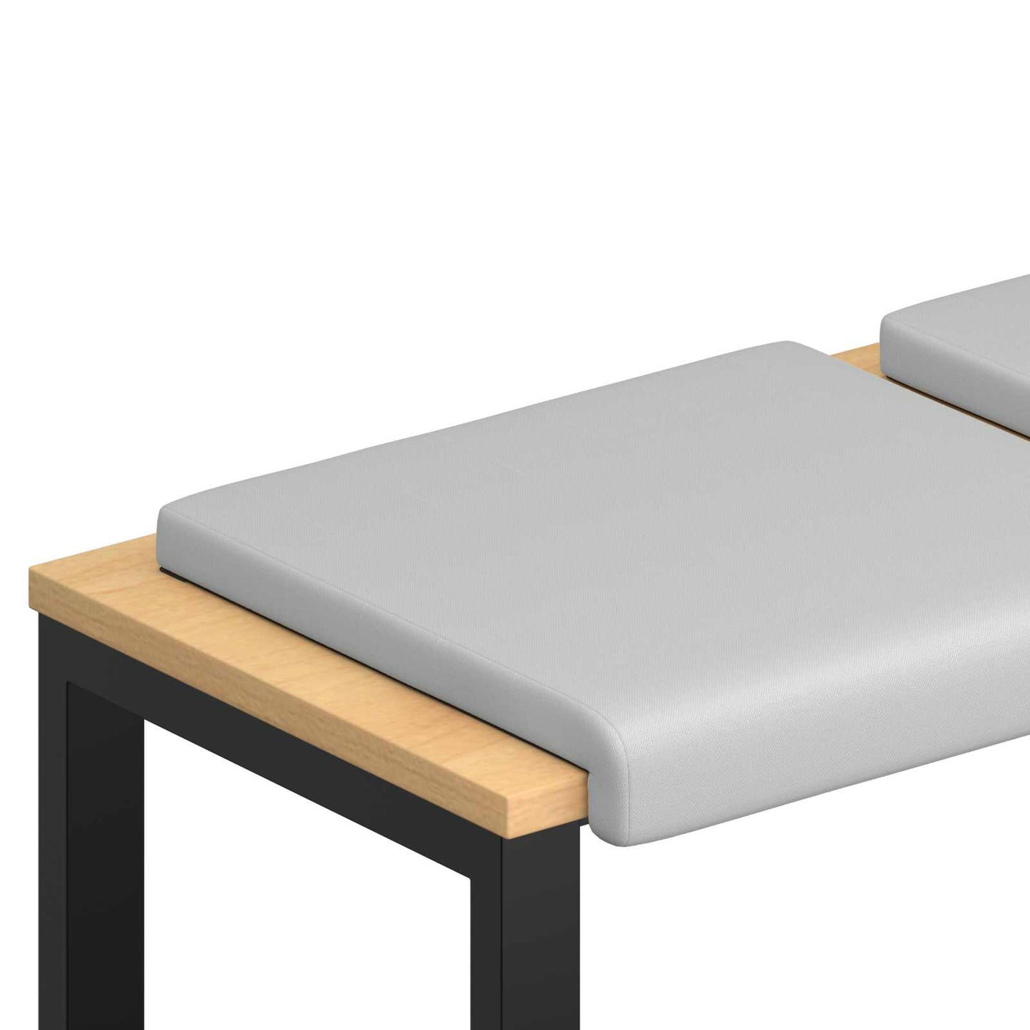 Bench Cushion 2 pcs Textured Velvet Light Grey Depth 35 cm