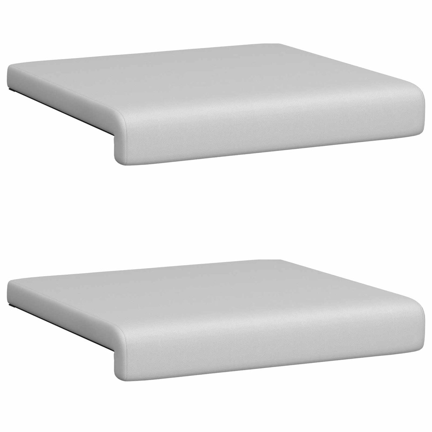 Bench Cushion 2 pcs Textured Velvet Light Grey Depth 35 cm
