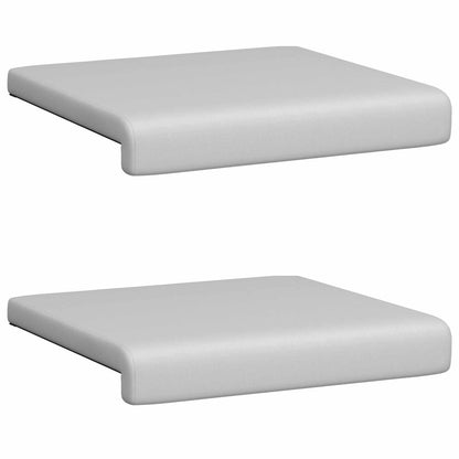 Bench Cushion 2 pcs Textured Velvet Light Grey Depth 35 cm