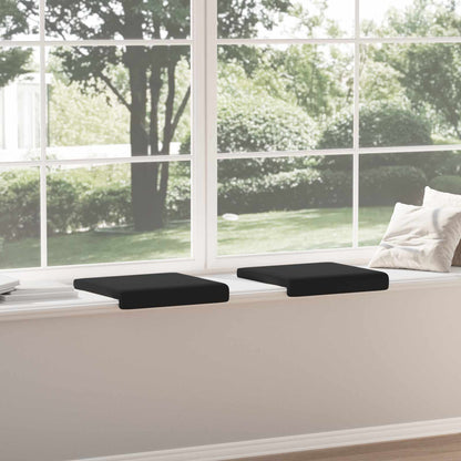 Bench Cushion 2 pcs Textured Velvet Black Depth 35 cm