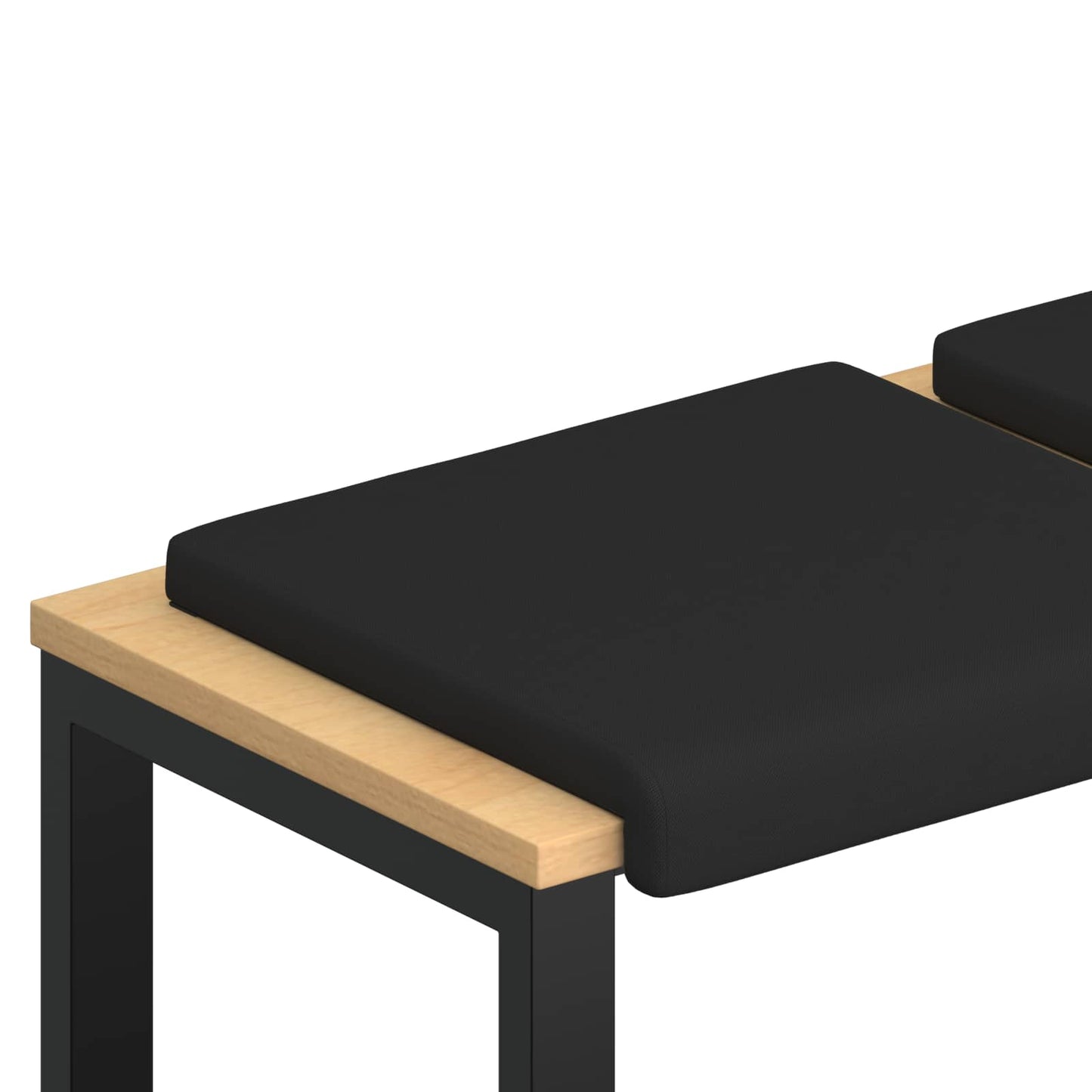 Bench Cushion 2 pcs Textured Velvet Black Depth 35 cm