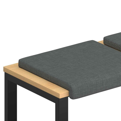Bench Cushion 4 pcs Fabric Dark Grey Depth 35 cm