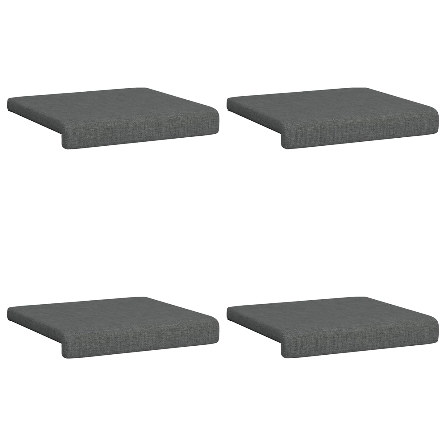 Bench Cushion 4 pcs Fabric Dark Grey Depth 35 cm