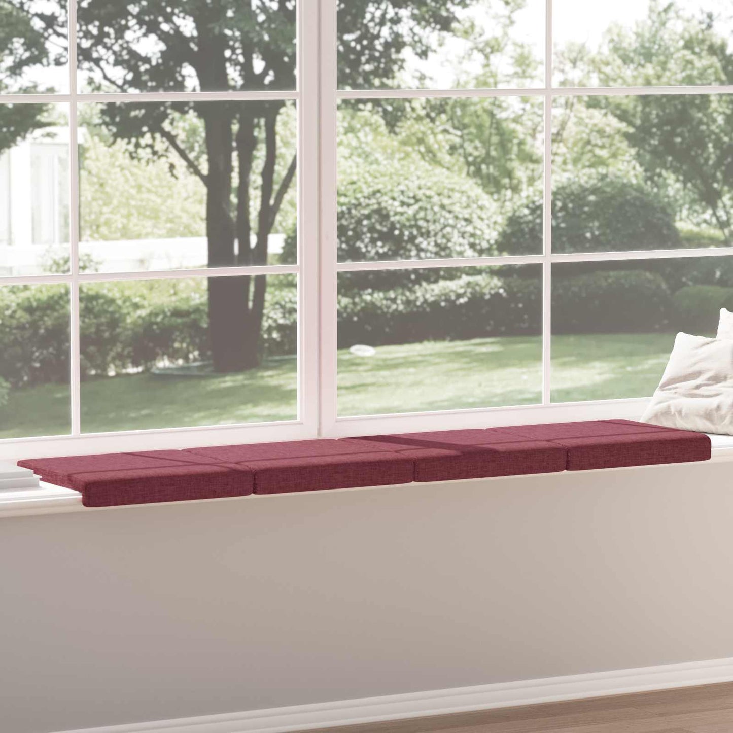 Bench Cushion 4 pcs Fabric Wine Red Depth 35 cm