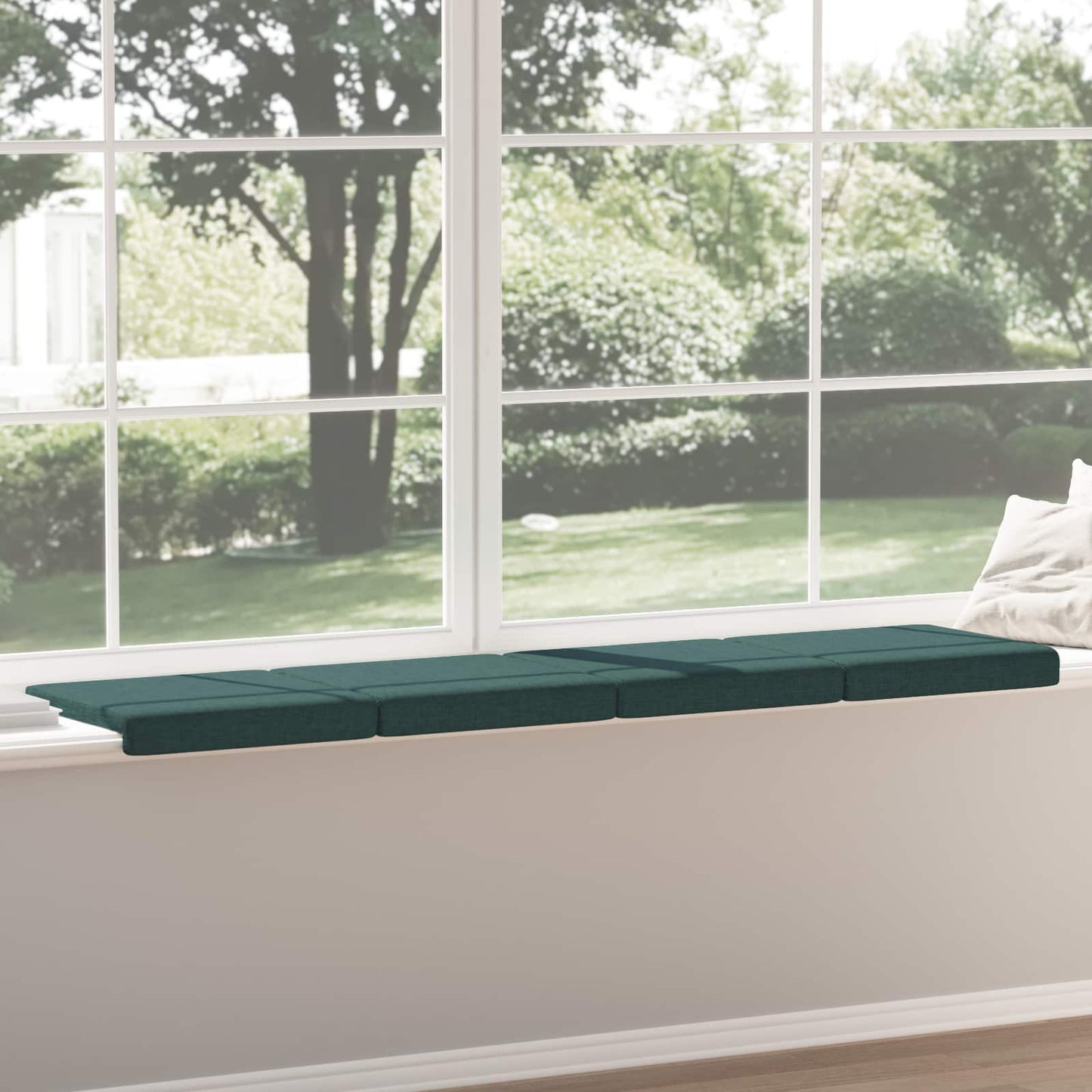 Bench Cushion 4 pcs Fabric Dark Green Depth 35 cm