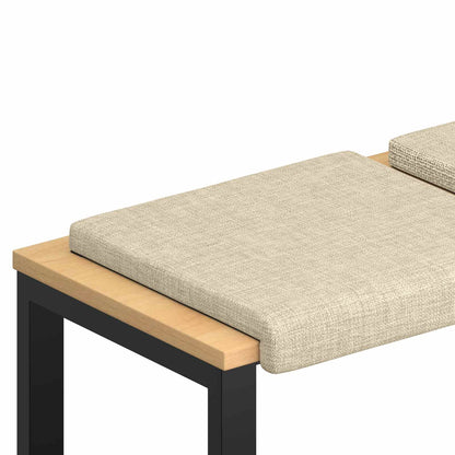 Bench Cushion 4 pcs Fabric Cream Depth 35 cm