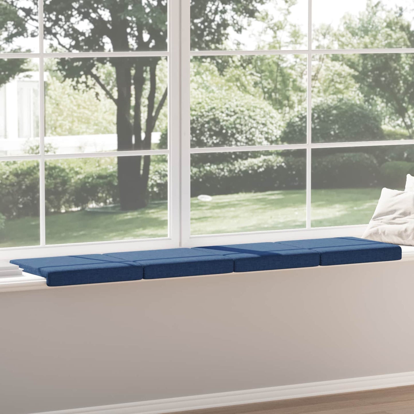 Bench Cushion 4 pcs Fabric Blue Depth 35 cm