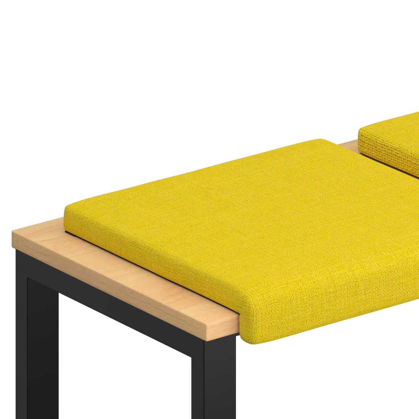 Bench Cushion 4 pcs Fabric Light Yellow Depth 35 cm