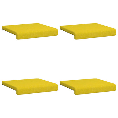 Bench Cushion 4 pcs Fabric Light Yellow Depth 35 cm