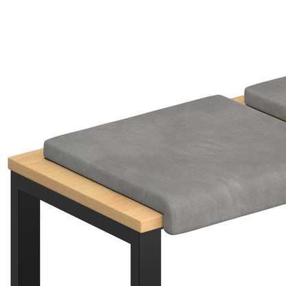 Bench Cushion 4 pcs Velvet Light Grey Depth 35 cm