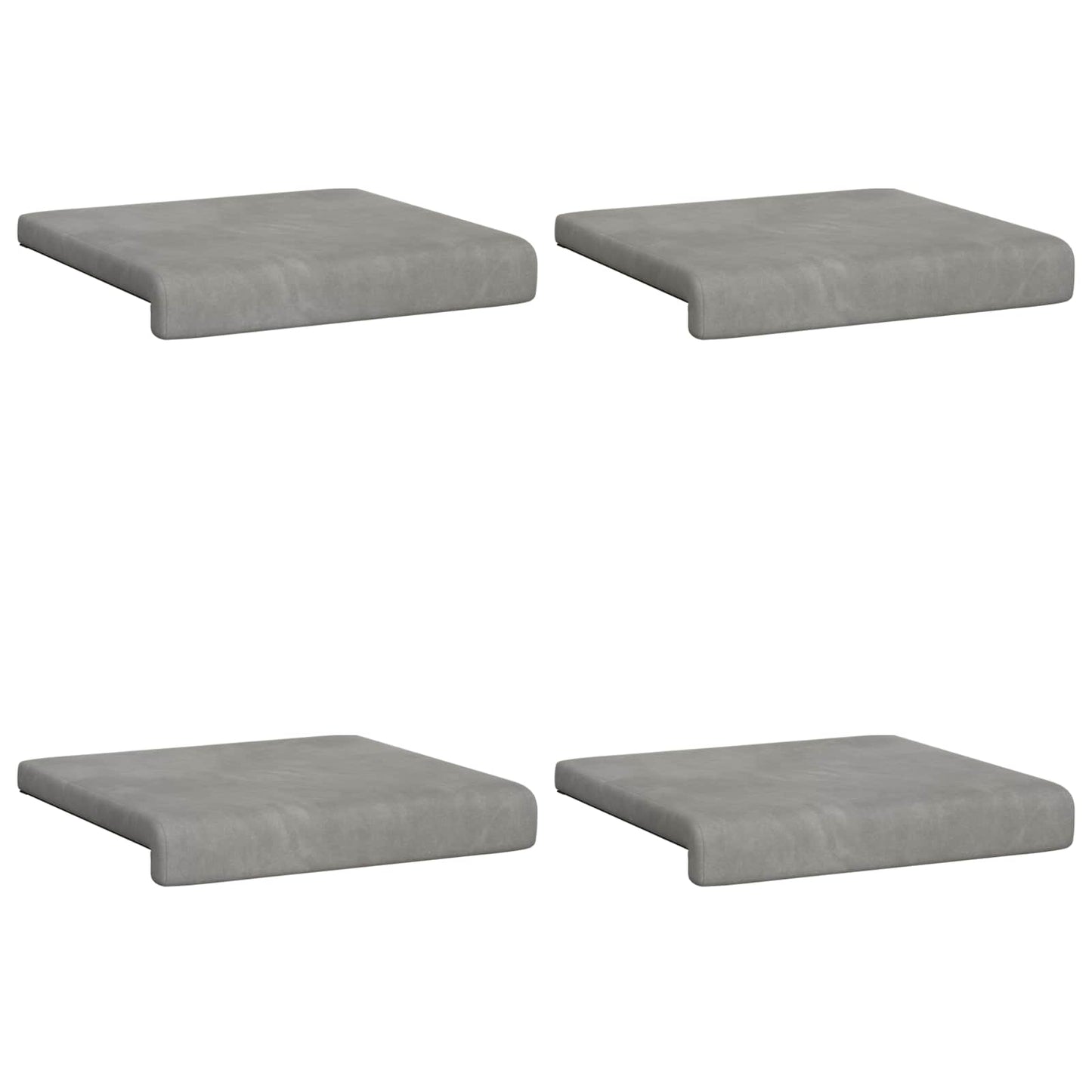 Bench Cushion 4 pcs Velvet Light Grey Depth 35 cm