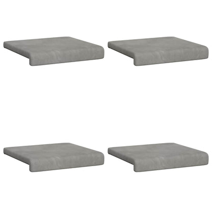 Bench Cushion 4 pcs Velvet Light Grey Depth 35 cm