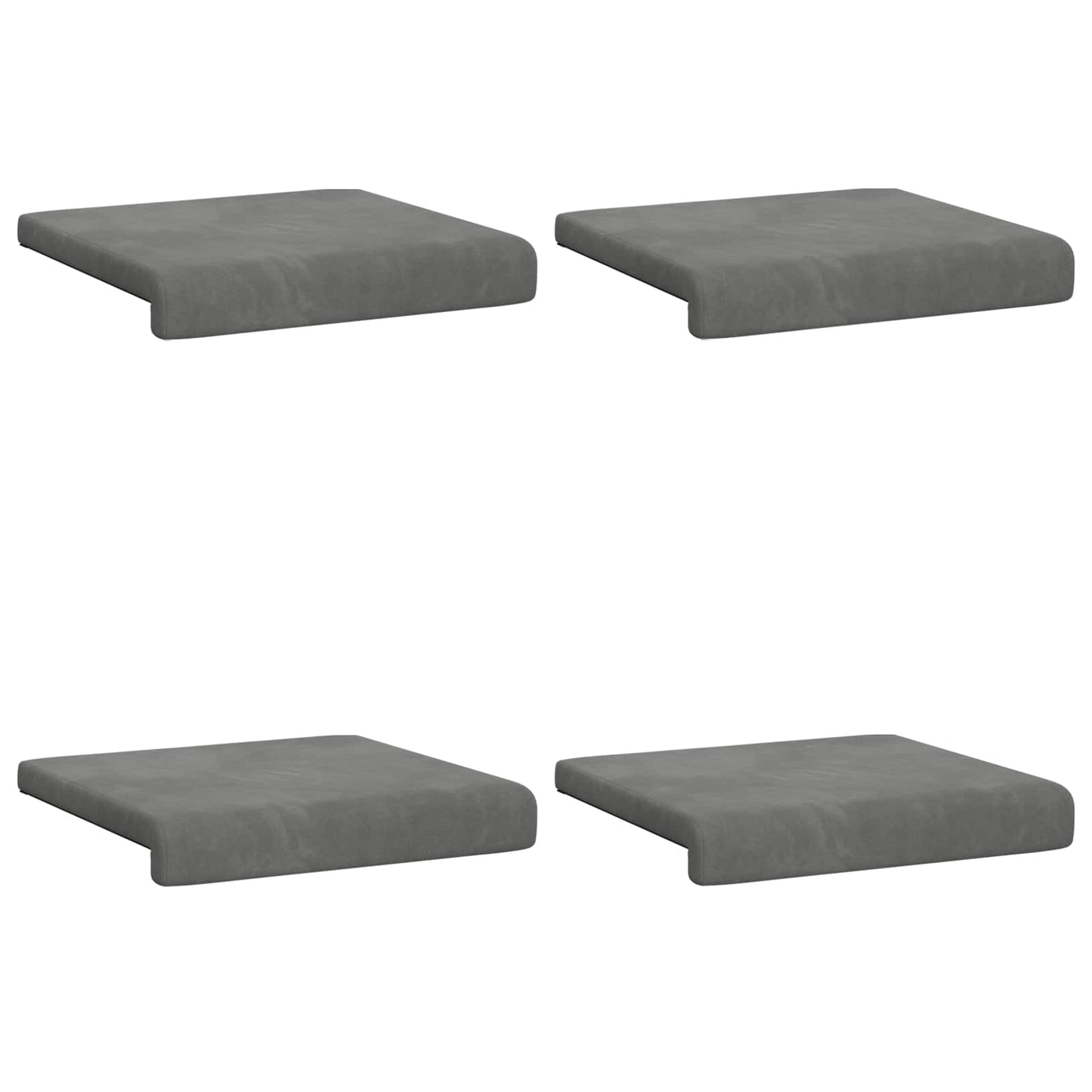 Bench Cushion 4 pcs Velvet Dark Grey Depth 35 cm