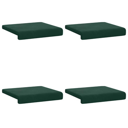 Bench Cushion 4 pcs Velvet Dark Green Depth 35 cm