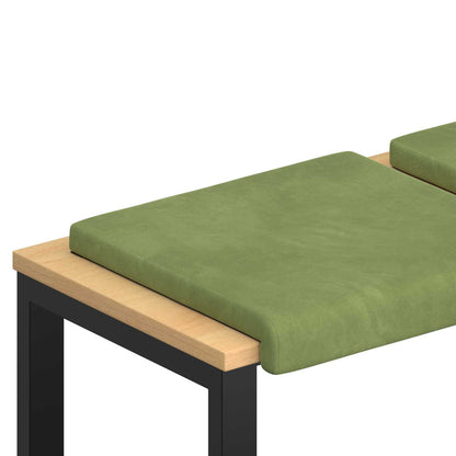 Bench Cushion 4 pcs Velvet Light Green Depth 35 cm