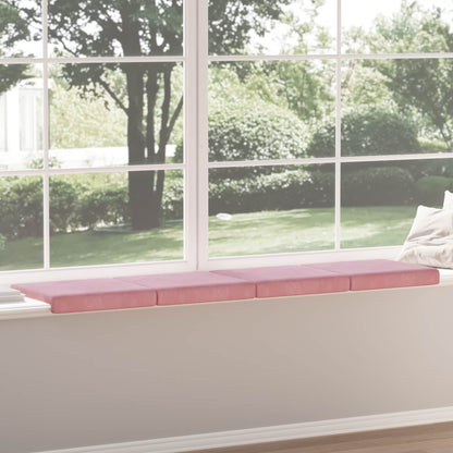 Bench Cushion 4 pcs Velvet Pink Depth 35 cm