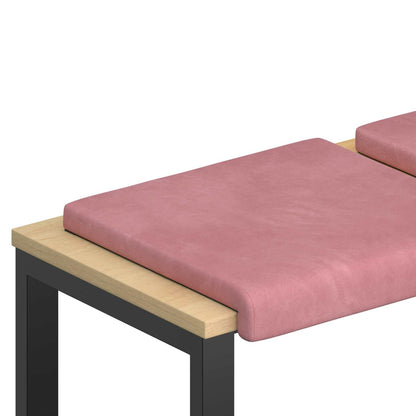 Bench Cushion 4 pcs Velvet Pink Depth 35 cm