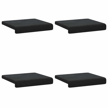 Bench Cushion 4 pcs Velvet Black Depth 35 cm